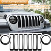 Front Grille Mesh Inserts & Headlight Cover for Jeep Wrangler
