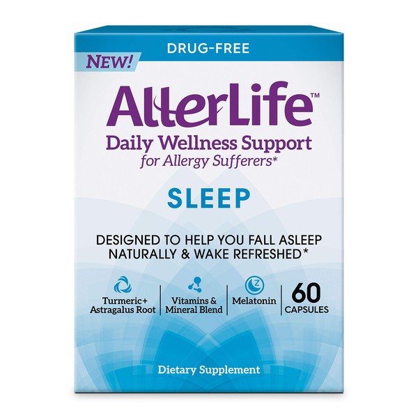 Allerlife Sleep Capsules, Daily Allergy Supplements and Sleep Aid, 60 Count