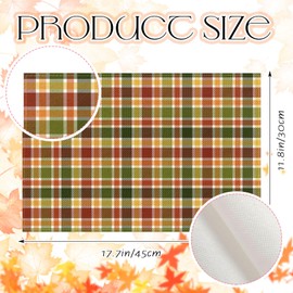 Fall Buffalo Plaid Placemats 12×18 Inches Set of 6 Thanksgiving Table Mats Buffalo Check Seasonal Holiday Indoor Kitchen Dining Table Place Mats for Home Party Decoration