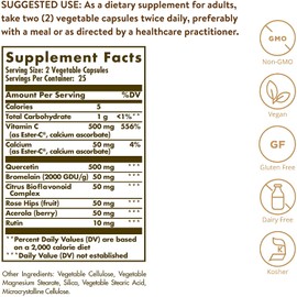 Solgar – Quercetin Complex with Ester-C Plus, 50 Vegetable Capsules
