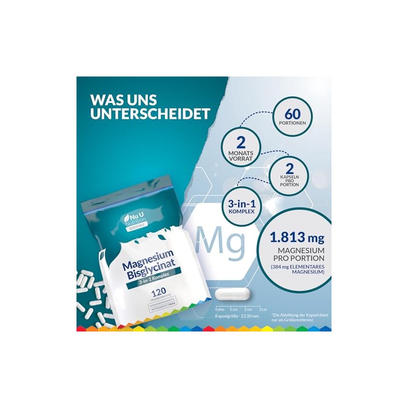 Magnesium Glycinate 3-in-1 Complex - 384 mg Elementary Magnesium -