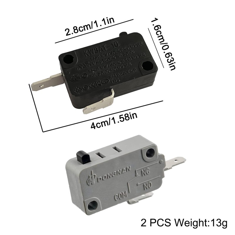 KW3A Microwave Oven Door Interlock Switch 16A 125VAC/250VAC Microwave Oven