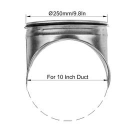 Round Saddle Take Off for 10'' Inch Duct - 10'' Outlet Branch Extension - 90 Degree Splitter - Vent Duct Transition - Round Take-Off with Rubber Gasket for Better Fit - HVAC Takeoff Ducting