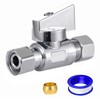 Breezliy 1 Pack Lead-Free Brass Angle Stop Valve 3/8" Comp