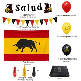 Hades Spanish Party Decorations – Spain Decorations – Spanish Photo Props – Spain Themed Party Decor – Spanish Theme Party Supplies – Spanish Flag Birthday Supplies for Adults and Kids