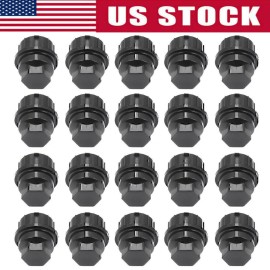 Geartronics 20x Black Wheel Nut Cover 9593028 fits GM Buick Chevy GMC Pontiac Replaces