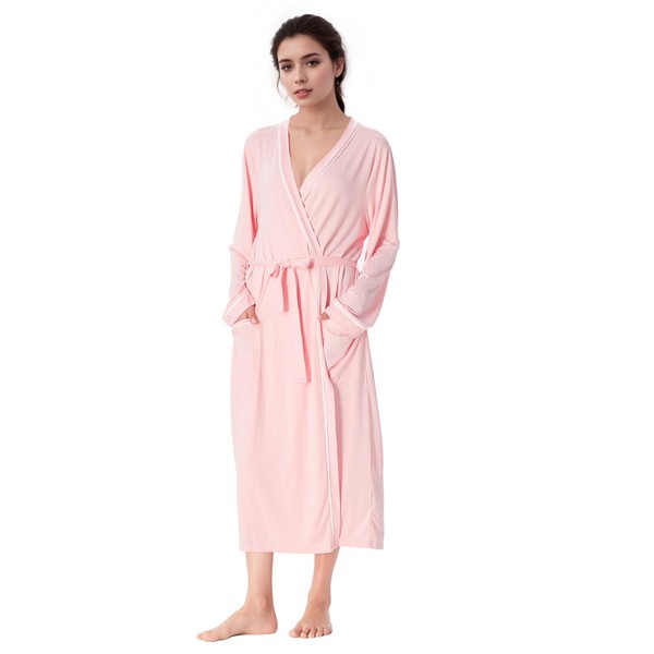 Catalonia Ladies Bathrobes Lightweight, Long Summer Robe with Pockets,Soft Summer