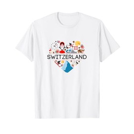 SWITZERLAND LOVE | Illustrated Swiss Symbol, Alpine T-shirt T-Shirt