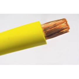 ACDC 10' FT 4 AWG GAUGE WELDING CABLE YELLOW COPPER BATTERY LEADS MADE IN USA