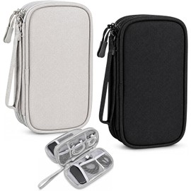 2 Pcs Organizador Portátil para Electrónicos,Organizador de Cables Estuche para Cables y Cargadores,Bolsa de Almacenamiento para Accesorios para Cables Cargador Teléfono USB Tarjeta SD