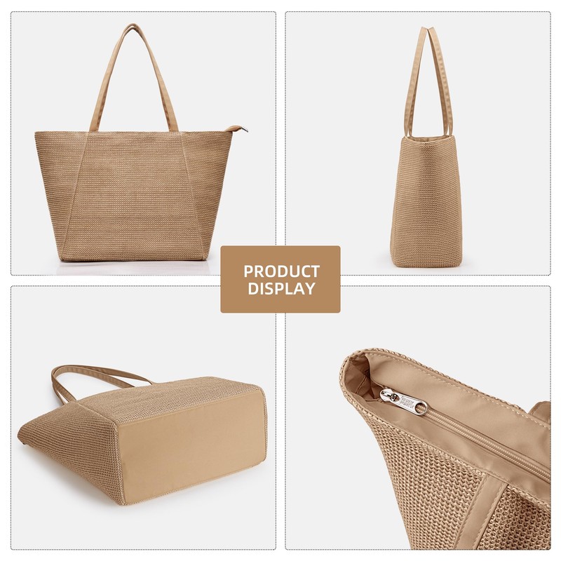 KALIDI Straw Beach Bag for Women Straw Tote Bag with
