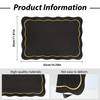 Stranthother Black and Gold Scalloped Leather Placemats Set of 6