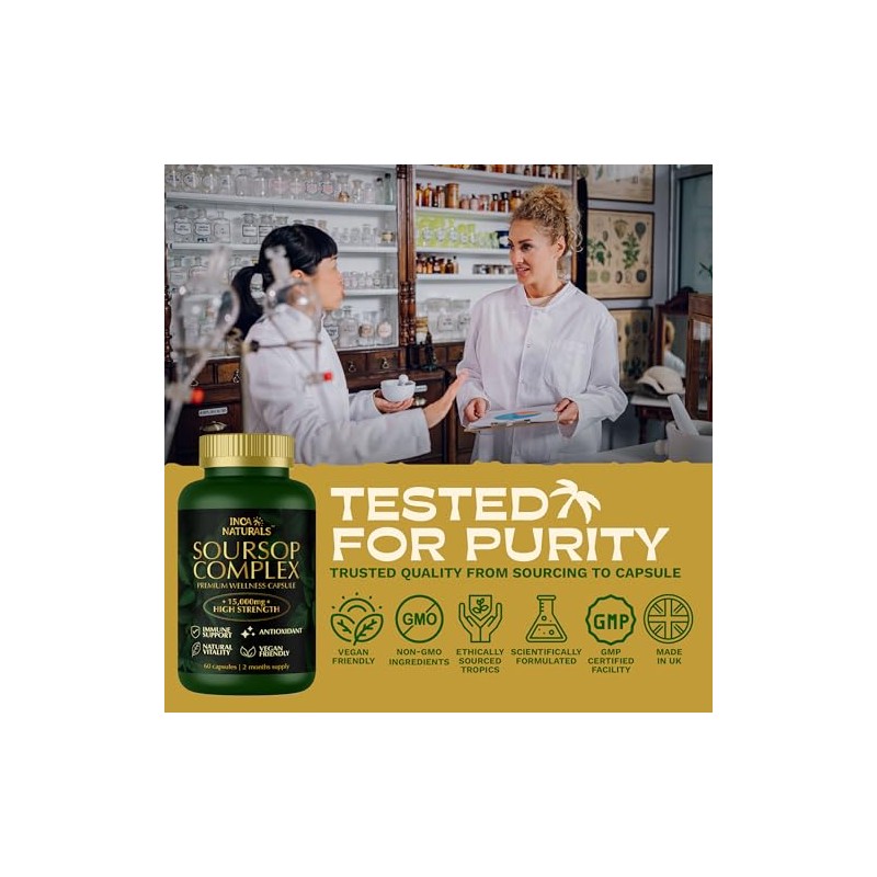 Soursop Graviola Capsules | Extra High Strength 15,000mg 30:1 Extract