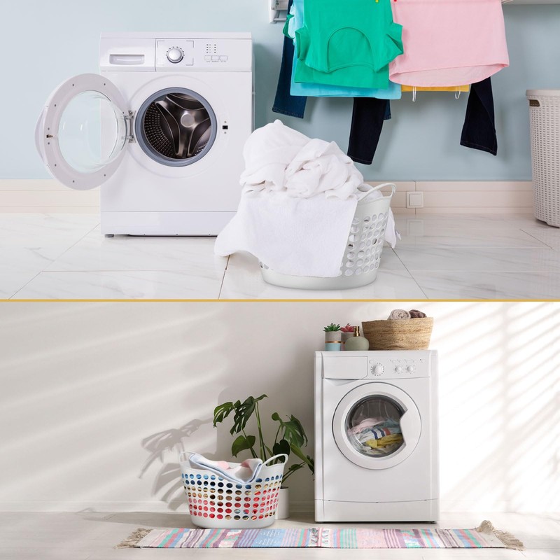 Suclain 3 Pcs Flexible Laundry Basket Set Carry Portable Flexible