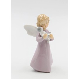 Cosmos Gifts Fine Porcelain Angel Cuddling Kitten Cat Friend Figurine, 4-7/8 in