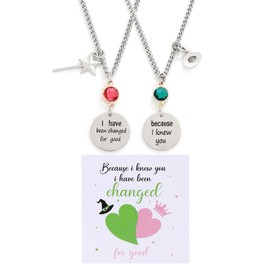 NONETH Wicked Jewelry Musical Inspired Gift, BFF Necklace Set of 2, Because I Knew You I Have Been Changed for Good Gifts for Sister Friendship Gifts