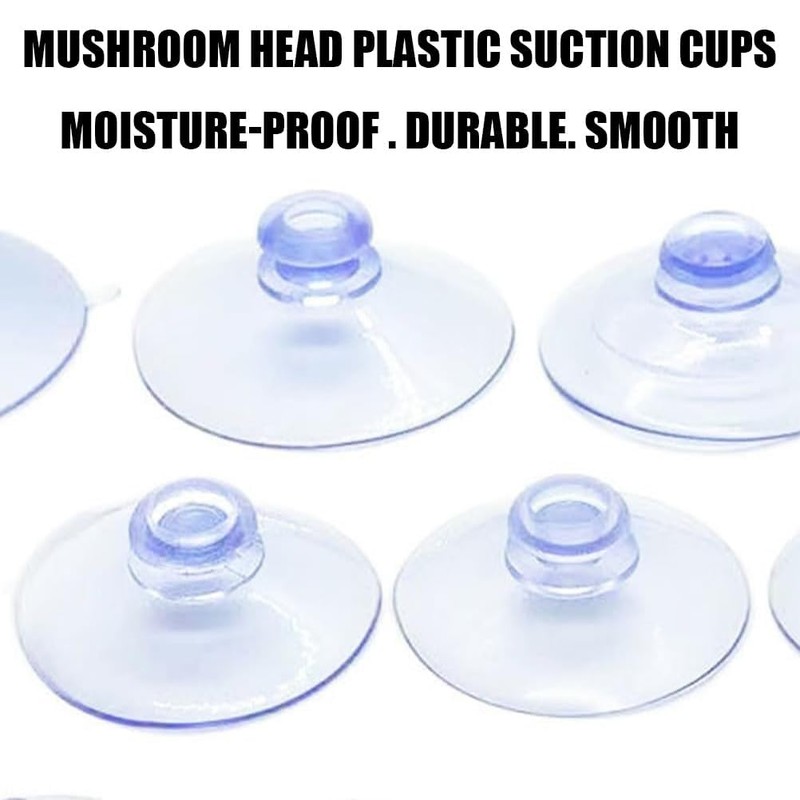 LJFEA Pack of 20 Transparent Suction Cups, PVC Plastic Suction