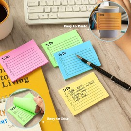 to Do List Sticky Notes, 600 Sheets of 3x4 Inch Lined Post Notes, 12 Colours Post Its Memo for Home Office School Planner Reminder Supplies