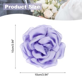PATIKIL Silk Satin Flower Brooch Pin 4", Large Peony Floral Lapel Pin for Women Wedding Party Birthday Dance Banquet Dress Clothes Hat Bag Decoration, Light Purple