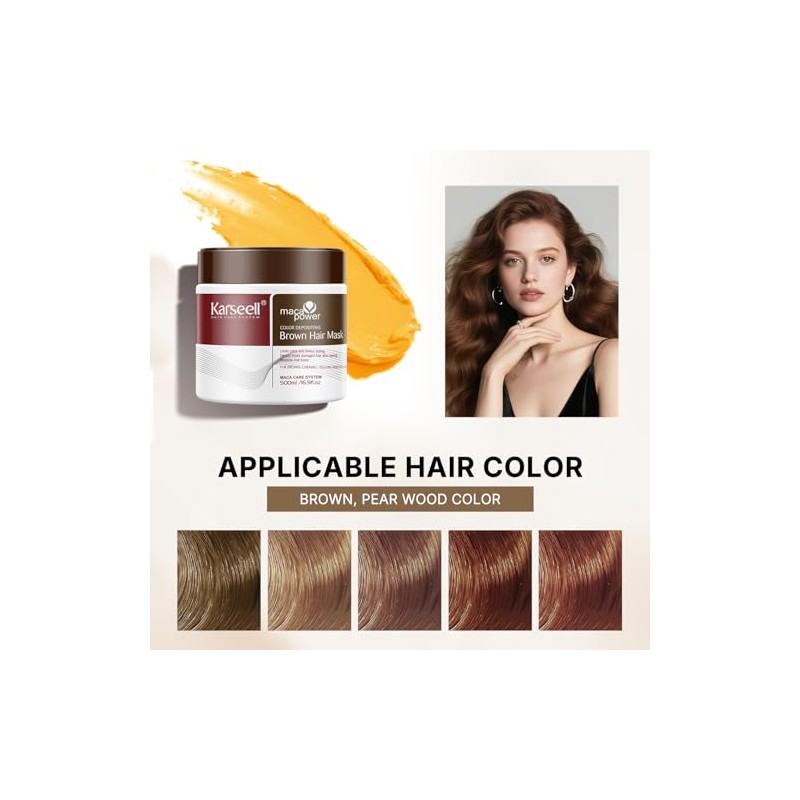 Karseell Mascarilla acondicionadora con color para realzar el color, hidratar