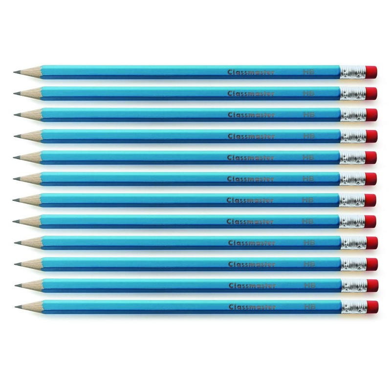 Classmaster HB Graphite Pencils with Eraser Tips 12-Pieces