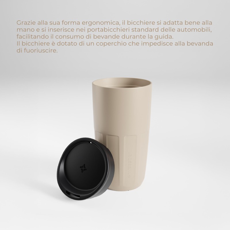 Wessper Tazze Riutilizzabile 400 ml, Bicchiere con Tappo per Bevande