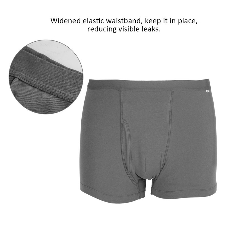 Cotton Breathable Washable Reusable Incontinence Underwear for Men XL