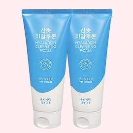 Happy Bath Cleansing Foam 1 Moist Hyaluron + 1 Refreshing Hyaluron (Total 2) Foam Cleansing Moisturizing Cleansing Face Wash Face Wash Foam Cleanser - 2 Refreshing Hyalurons / 해피바스 클렌징폼 촉촉 히알루론1개+산뜻 히알루론1개 (총2개)  폼클렌징 보습클렌징 세안 세수 폼클렌저 - 산뜻 히알루론 2개