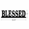 Decor Black Wood Blessed Cut-Out Standing Tabletop Sign Block Letters