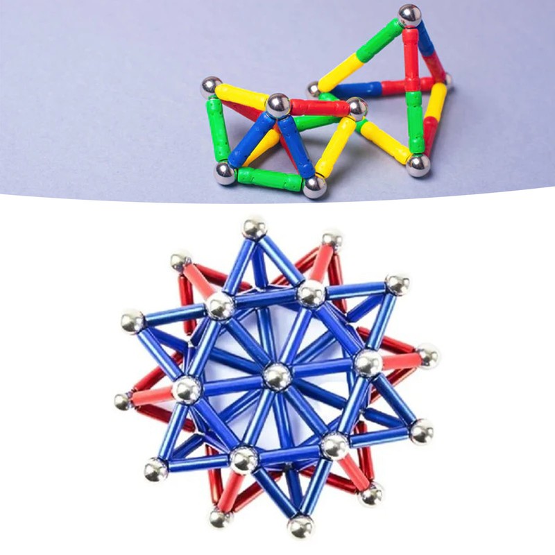 63pcs Magnetic Building Sticks Blocks Toys with Iron Box Exercise