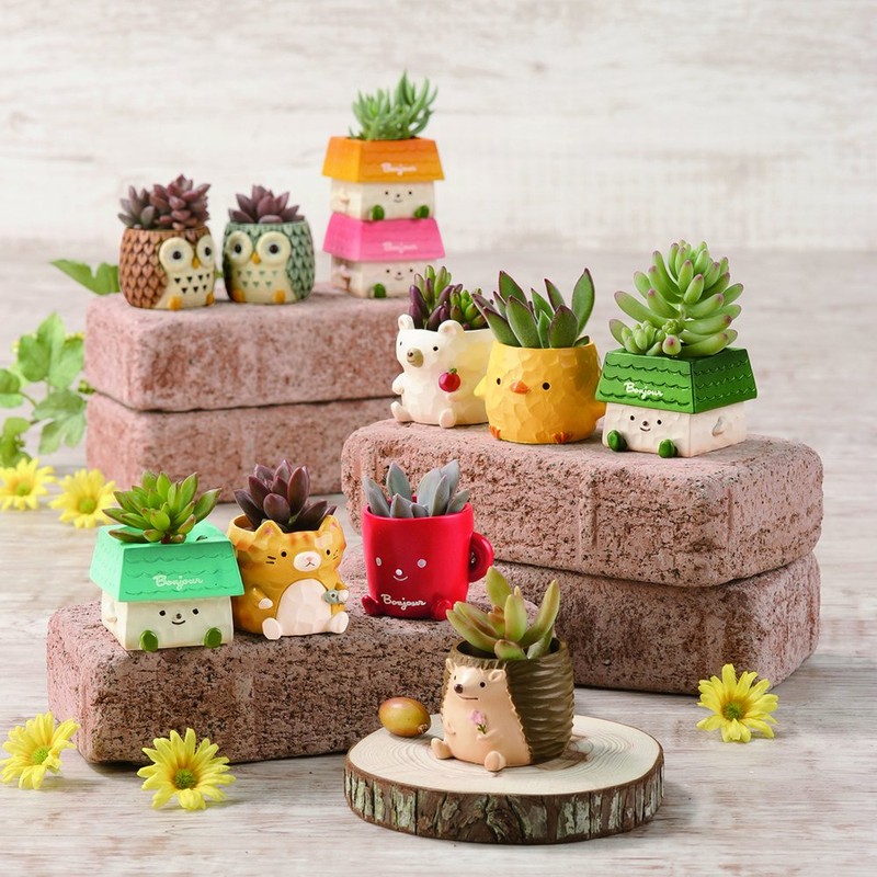 K-E I GREENHOUSE 3770-A Mini Mini Resin Pot Panda, 1