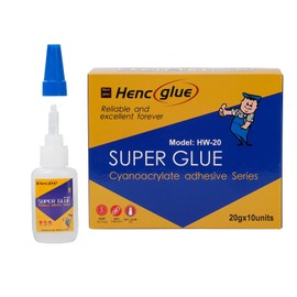 20Gram x 10 Strong Super Glue All Purpose with Anticlog Cap. Super Fast&Strong Adhesive superglue,DIY Crafts,Shoe,Glass,Waterproof,Metal,Ceramic,Rubber,Super Glue for Wood,Stone(hencglue no.5)