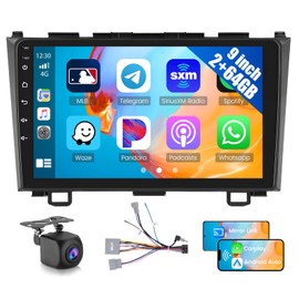 Hikity for Honda CRV 2007 2008 2009 2010 2011 Android Car Stereo with Wireless Apple Carplay Android Auto, 2GB+64GB 9 inch Touchscreen Car Radio Support GPS Navigation WiFi BT FM EQ + Backup Camera