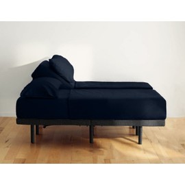 Mr Pandaa Split Queen Sheet Set for Adjustable Bed - 1000-Thread-Count 100% Egyptian Cotton 18 inch Deep Pockets 1000-TC 5PC Bedsheet - Navy Blue