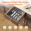 Lifewit Silverware Drawer Organizer Tray, Plastic Cutlery Storage for Kitchen