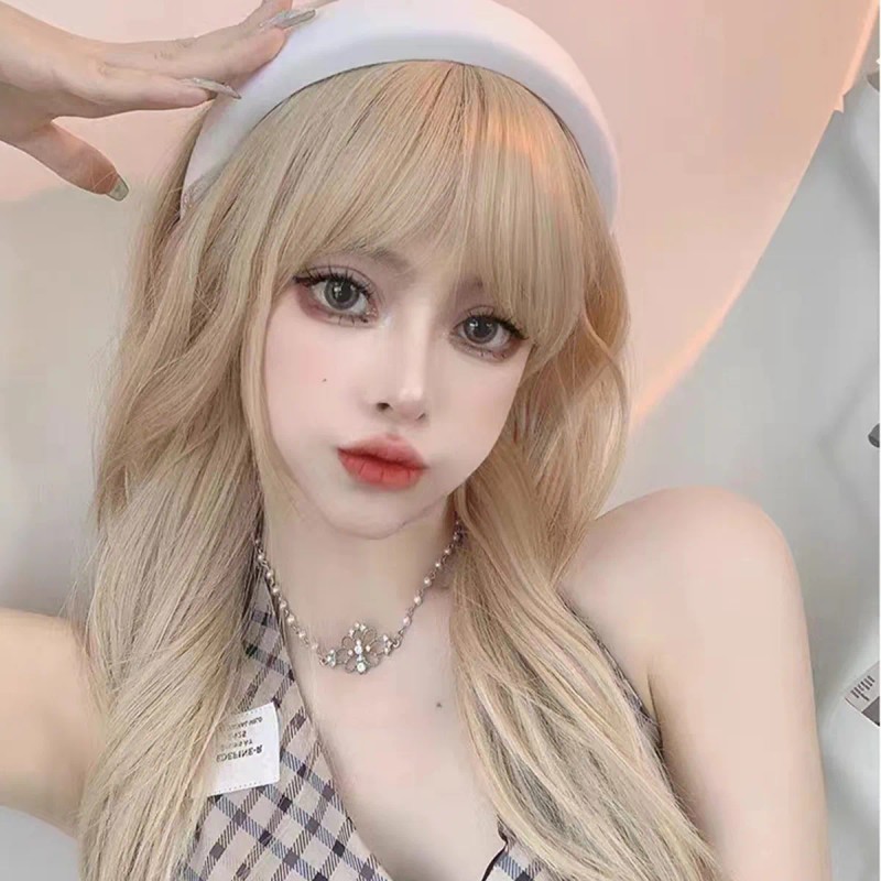 Peluca Rubia Natural Larga Pelo Liso Cosplay Mujer Dama