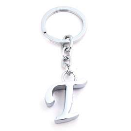 XCSSKG Simple Alphabet Letter Charm Keyring Bag Charm T, T