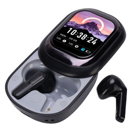 Generic Bluetooth Wireless Earbuds, Portable Noise Cancelling Earphone with Smart Screen Charging Case 50h Playtime for Study Work Life