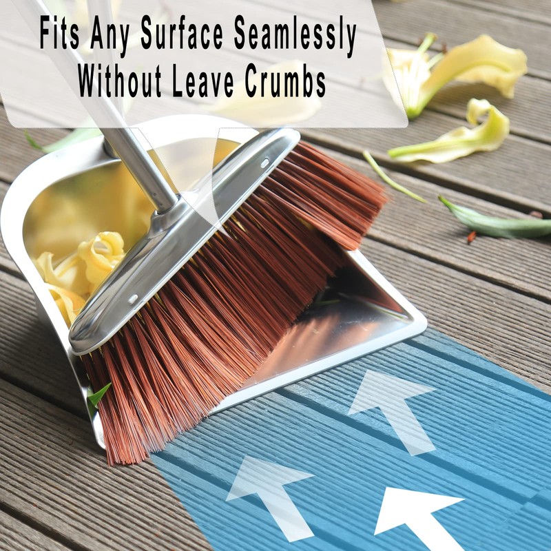 Broom and Dustpan Set for Home, 56" Kitchen Broom with