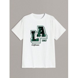 SOLY HUX Men's Graphic T Shirts Letter Print Short Sleeve Round Neck Casual Tees Tops White Letter XL