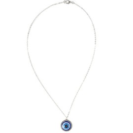 5 Piezas Collar de Ojo Azul Turco Ojos Malvados Plata Ajustable Delicado Regalo de Joyería para Mujeres Hombres Protección Colgante de Regalos