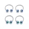 LionGothic Horseshoe Ring Circular Barbell 4 Pack 18G Anodized Blue