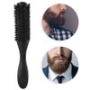 Men Beard Brush Long Handle Hair Cleaning Curved Wooden Mustache