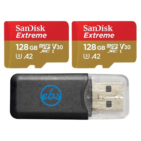 SanDisk MicroSD Extreme 128GB Memory Card (2) Works with GoPro