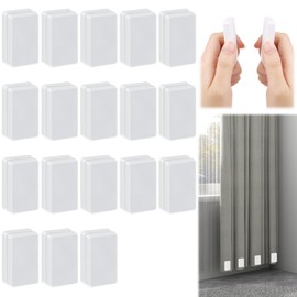 Phoncoo 36pcs Outdoor Curtain Weights, Plastic Wrapped Magnetic Drapery Weights, Waterproof Heavy Duty Curtain Magnets for Heavy Wind Outside, Shower Curtain, Tablecloth, Flag (White)