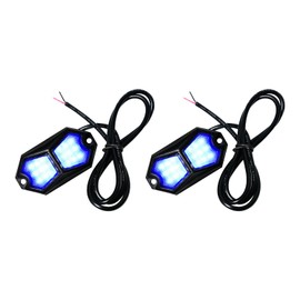 GZ5CG Led Lights Blue 2 Pods Wide Angle Waterproof Aluminum 12V 24V for Rock Light, Dome Light, Foot Well, Front Grill, Motorcycle UTV ATV Underglow, Boat Interior, Golf Cart Interior