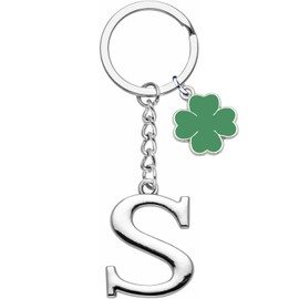 Initial Letter Keychain A-Z Letter Keyring 26 Initial Letter Charm Key Ring Little Gift Initial keychain for men women (S)