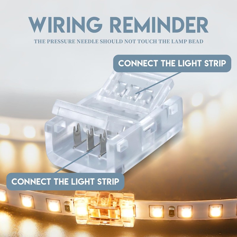 Innfeeltech 20 Pcs Strip Connector or 10MM 4 Pin LED