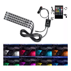 PUNKZZ Tiras 48 Led Rgb Interior Control Remoto Luz Para Auto