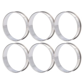6 Anillos de Bollo de Acero Inoxidable, Fáciles de Desmoldar, Anillos de Panecillos Ingleses de Bricolaje, Diseño de Doble Rollo, para Hacer Tartas, Pasteles, Postres, Hamburguesas, Tortillas(10cm)